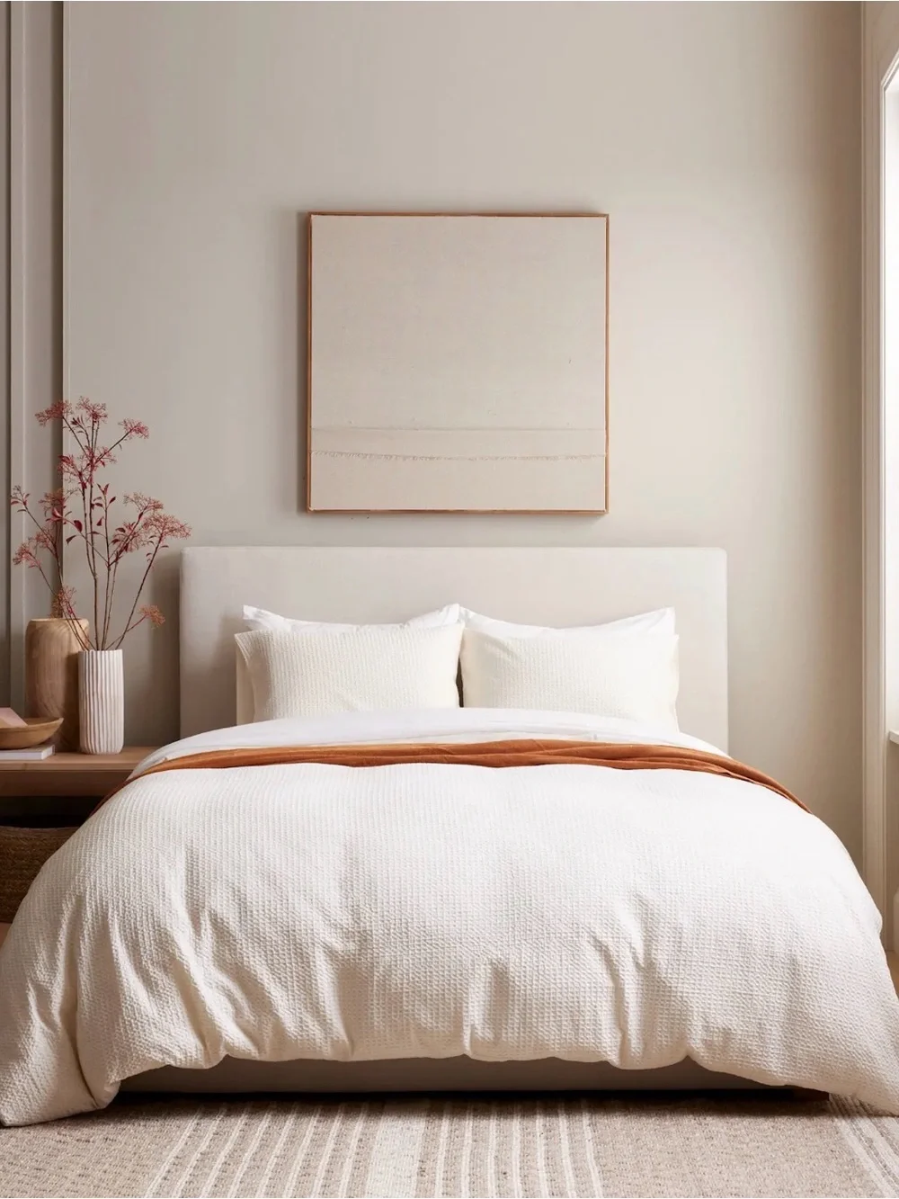 Quince Organic Luxe Honeycomb Duvet Cover Set Full/Queen Undyed